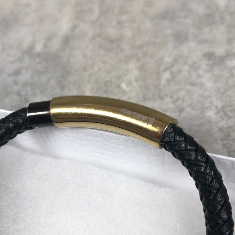 Italgem Black and Gold Braided Bracelet